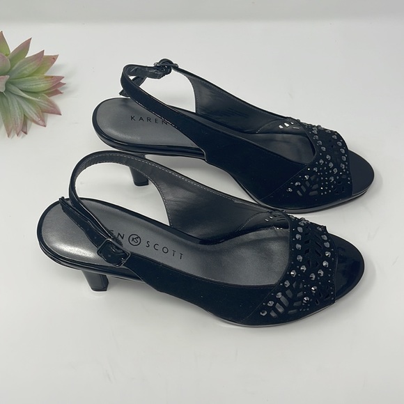 Karen Scott Womens Brooke Faux Suede Slingback Pumps Size 7.5W - Picture 6 of 13